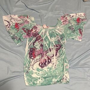 Candies butterfly rhinestone short sleeve top size small